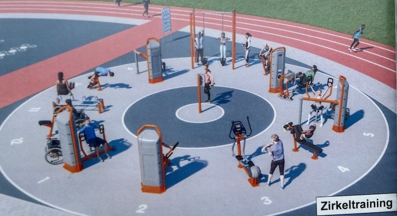 Zirkeltraining mit 12 Stationen (Abb.: pd)