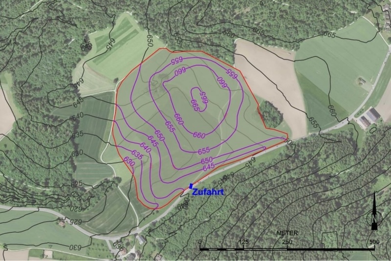 Aus der Senke soll ein 35 Meter hoher Hügel werden (Abb. Pd)