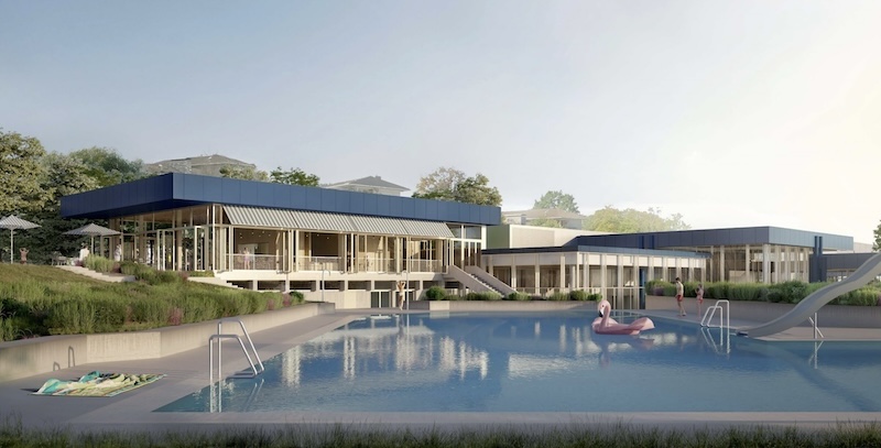 Visualisierung des umgebauten Schwimmbads Fohrbach (Abb.: Gemeinde Zollikon)