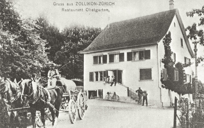 Der «Obstgarten» um 1907, wo heute der Coop seine Waren verkauft