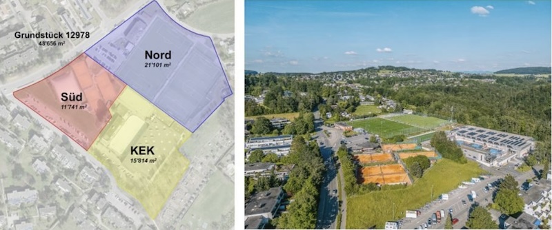 Küsnacht: Neue E-Busgarage unter den bestehenden Fussballplätzen? (Grafik: Gemeinde Küsnacht)