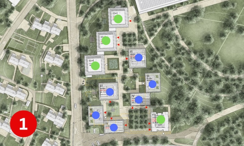 Neumünster-Passage von oben mit Piazza am Eingang