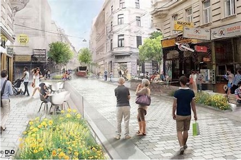 Beispiel für eine Begegnungszone (Illustration: zVg)