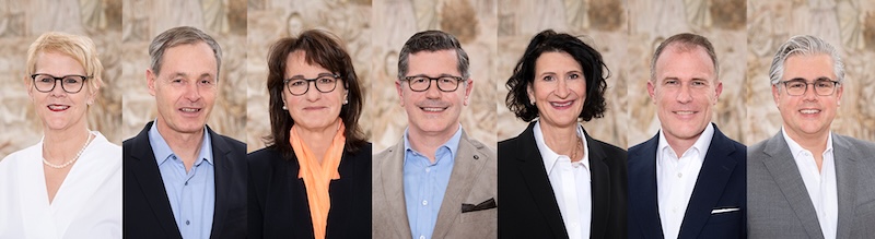 Der Zolliker Gemeinderat: Fischer, Müller, Irniger, Ullmann, Sieger, Selz, Dümmler (Foto: PD)