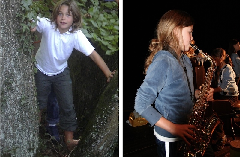 Kletternder Wildfang, Begleiterin mit dem Saxophon