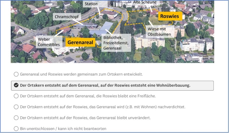 Gerenareal und Roswies: wie weiter? (Abb. Gemeinde Zollikon)